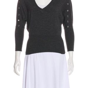 Karen Millen Wool V-Neck Top Small